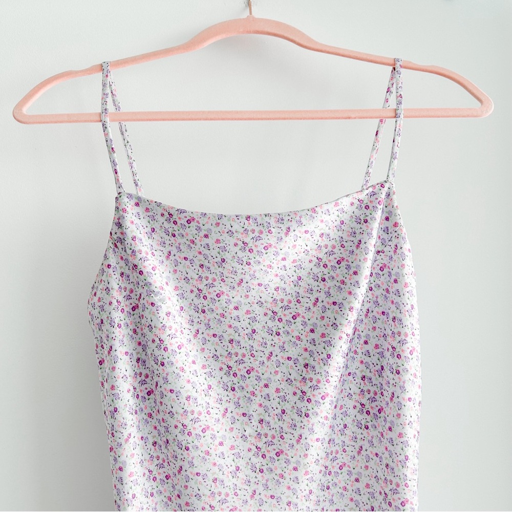 Princess Polly lilac floral satin mini slip dress - Picture 6 of 13